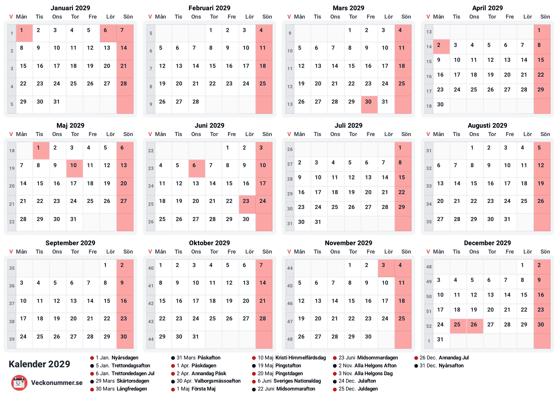 förhandsgranskning av kalendern