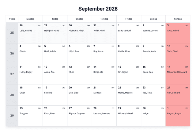 förhandsgranskning av kalendern