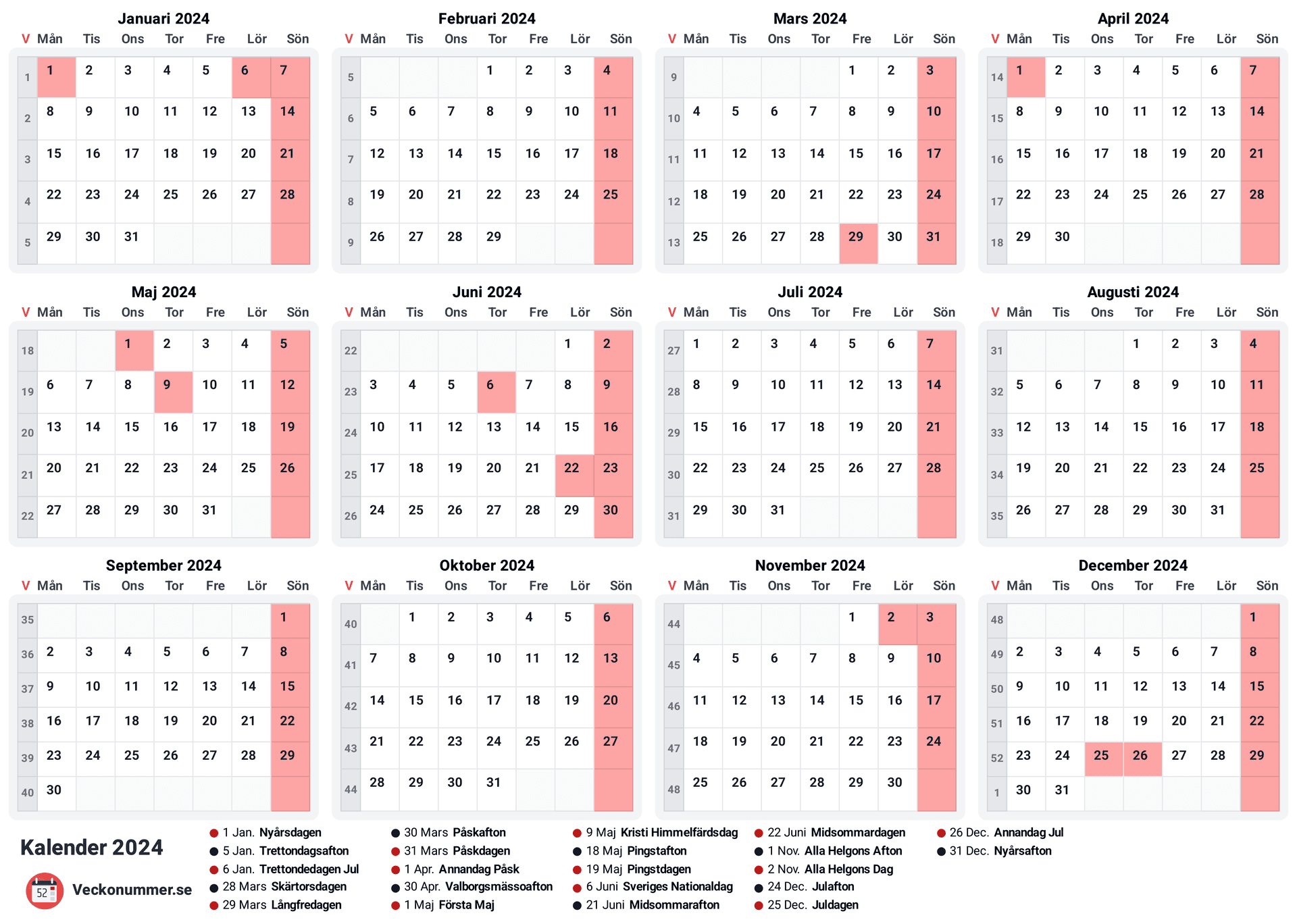 förhandsgranskning av kalendern